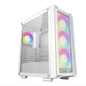 Deepcool CC560 MESH V2 WH без БП, боковое окно (закаленное стекло), 3x120мм ARGB LED вентилятор спереди и 1x120мм ARGB LED вентилятор сзади, белый, ATX (R-CC560-WHAMA4-G-2)