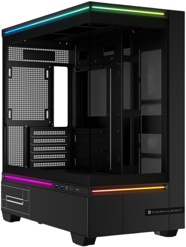 Корпус без блока питания / Thermalright M10 Vision Black / Корпус без блока питания/ Case Thermalright M10 Vision, Mini-Tower, TG, LCD, ARGB, no fans, 2xUSB-A 3.0, 1xUSB Type-C, mATX, mITX Black