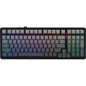 Игровая клавиатура / AULA F99 (6978080502360) / Игровая клавиатура/ Беспроводная механическая клавиатура AULA F99 Серый градиент, символы на бок. грани, зеленые Reaper свитчи, РУС (Bluetooth, 2.4 Гц)
