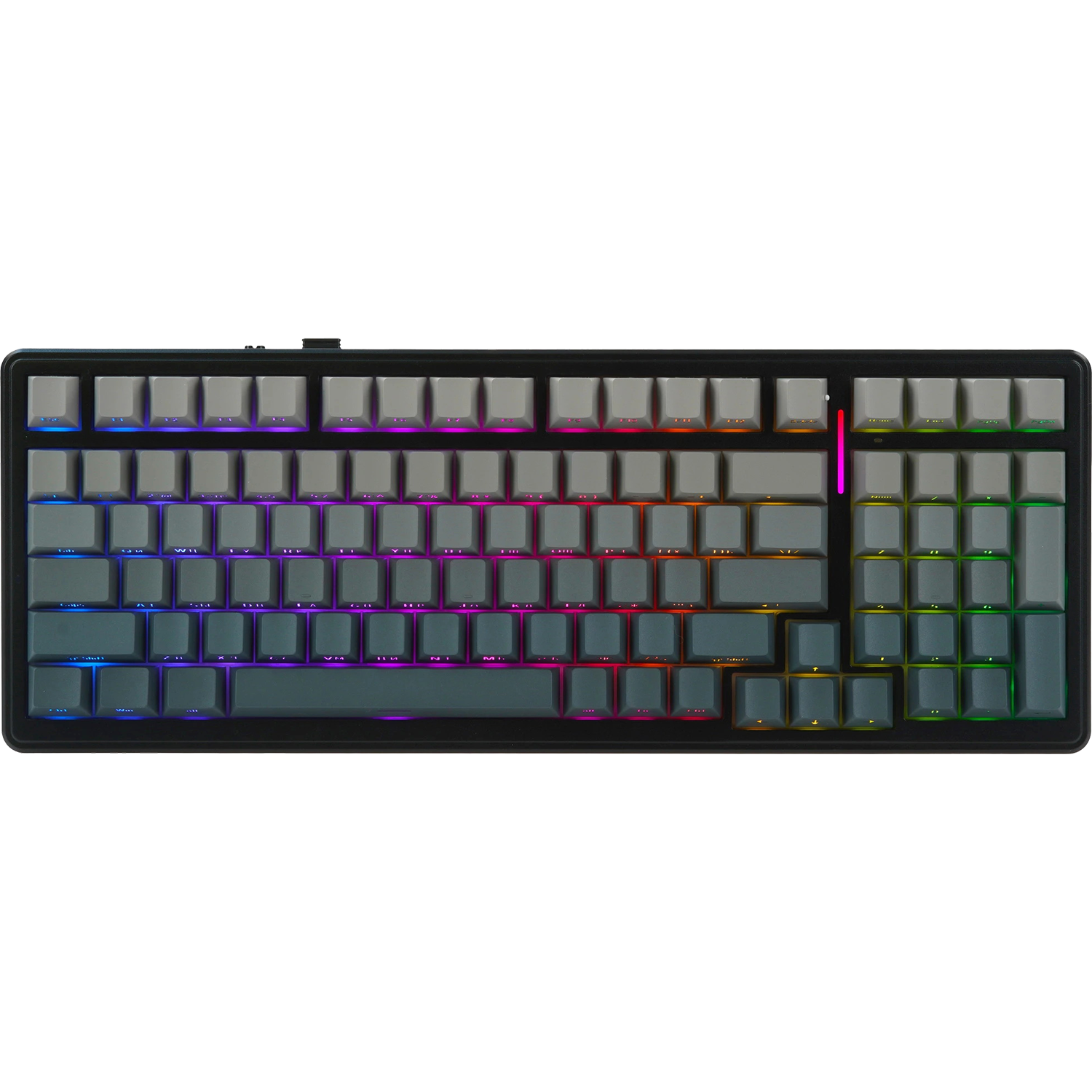 Игровая клавиатура / AULA F99 (6978080502360) / Игровая клавиатура/ Беспроводная механическая клавиатура AULA F99 Серый градиент, символы на бок. грани, зеленые Reaper свитчи, РУС (Bluetooth, 2.4 Гц)