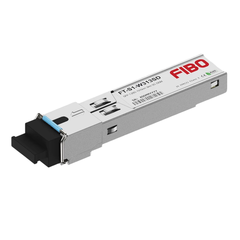 Трансивер / FIBO FT-S1-W313SD / Трансивер/ FIBO FT-S1-W313SD SFP модуль WDM, 1.25 G, 3 км, TX 1310 нм, RX 1550 нм, SC, DDM