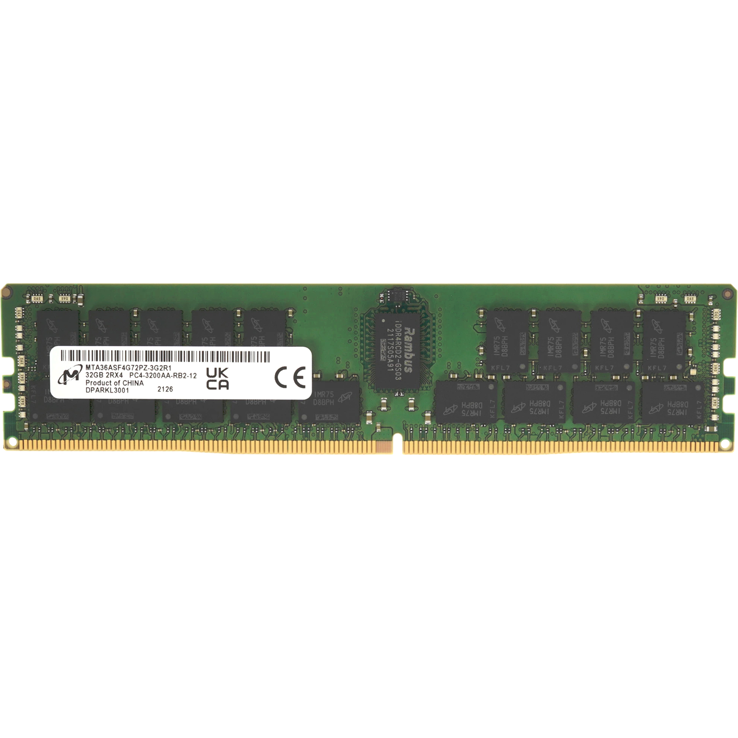 Память оперативная / Micron MTA36ASF4G72PZ-3G2R1VK / Память оперативная/ Micron 32GB DDR4 3200 MT/s CL22 2Rx4 ECC Registered DIMM (8GBit) 288pin