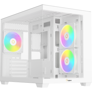 Корпус ПК без блока питания / Ocypus Gamma-C54-WHD300XX-GL / Корпус ПК без блока питания/ Case Ocypus Gamma C54 WH ARGB, Midi-Tower, TG, 3x120mm ARGB, 1xUSB-A 3.0 + 2xUSB 2.0, mATX, mITX White