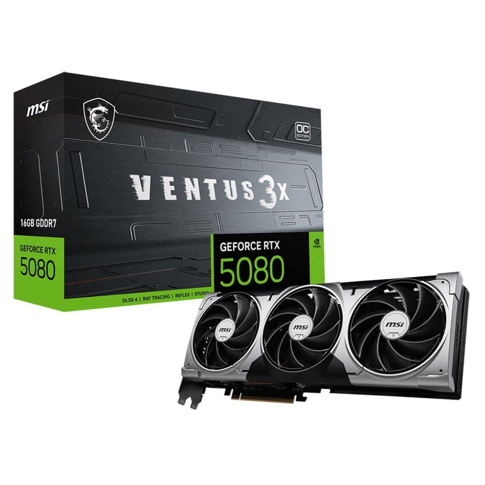 Видеокарты / MSI RTX 5080 16G VENTUS 3X OC / Видеокарта PCIE16 RTX5080 16GB RTX 5080 16G VENTUS 3X OC MSI