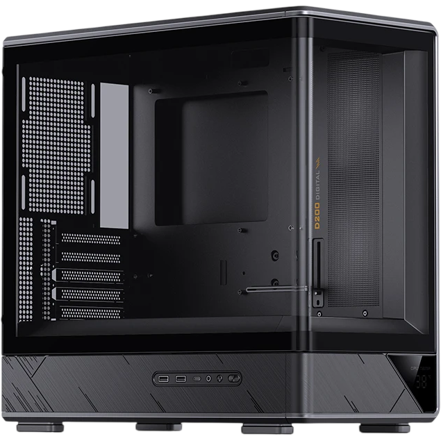 Корпус без блока питания / JONSBO D200 Black / Корпус без блока питания/ Case JONSBO D200, Mini-Tower, TG, no fan, 2xUSB-A 3.0 + 1xUSB-C 3.2, mATX, mITX Black
