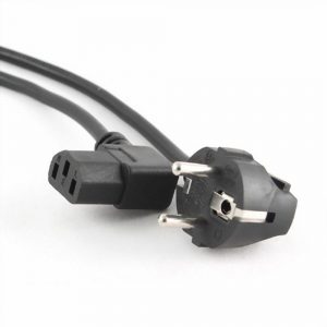Кабель питания / Cablexpert PC-186A-VDE / Кабель питания Cablexpert PC-186A-VDE, 1.8м, Schuko- C13, VDE, 10А, Сечение провода 0,75 мм2, черный, угловой разъем, с заземлением, пакет {100}