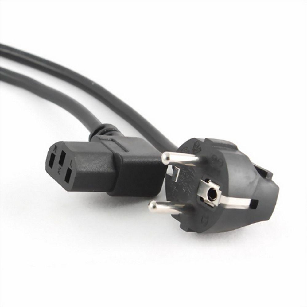 Кабель питания / Cablexpert PC-186A-VDE / Кабель питания Cablexpert PC-186A-VDE, 1.8м, Schuko- C13, VDE, 10А, Сечение провода 0,75 мм2, черный, угловой разъем, с заземлением, пакет {100}