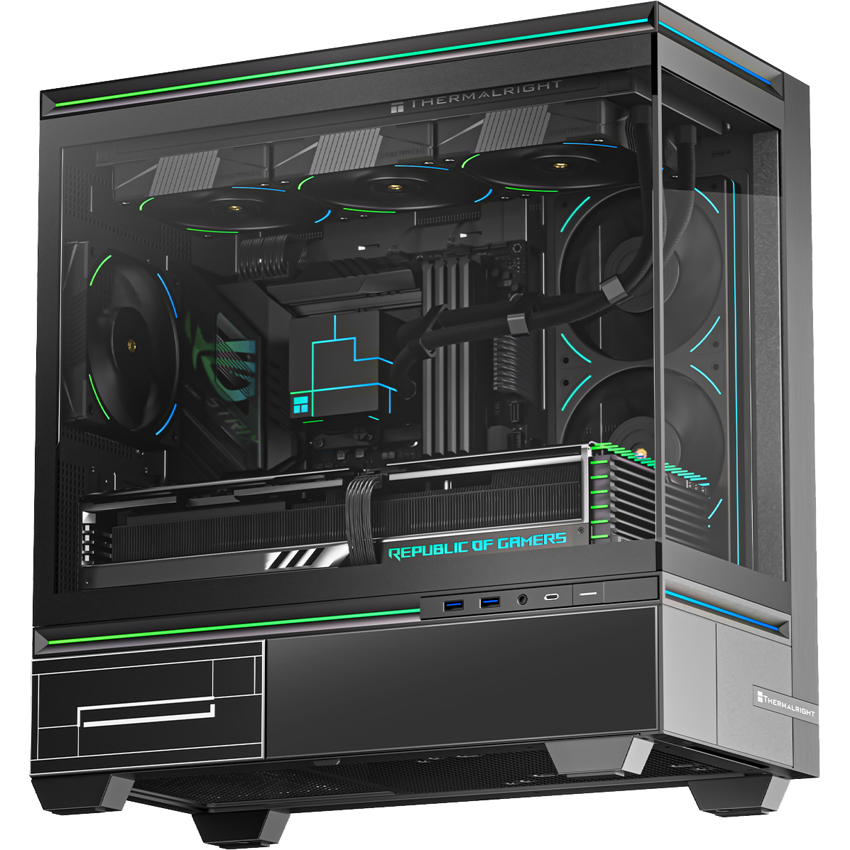 Корпус без блока питания / Thermalright M10 Black / Корпус без блока питания/ Case Thermalright M10, Mini-Tower, TG, ARGB, no fans, 2xUSB-A 3.0, 1xUSB Type-C, mATX, mITX Black