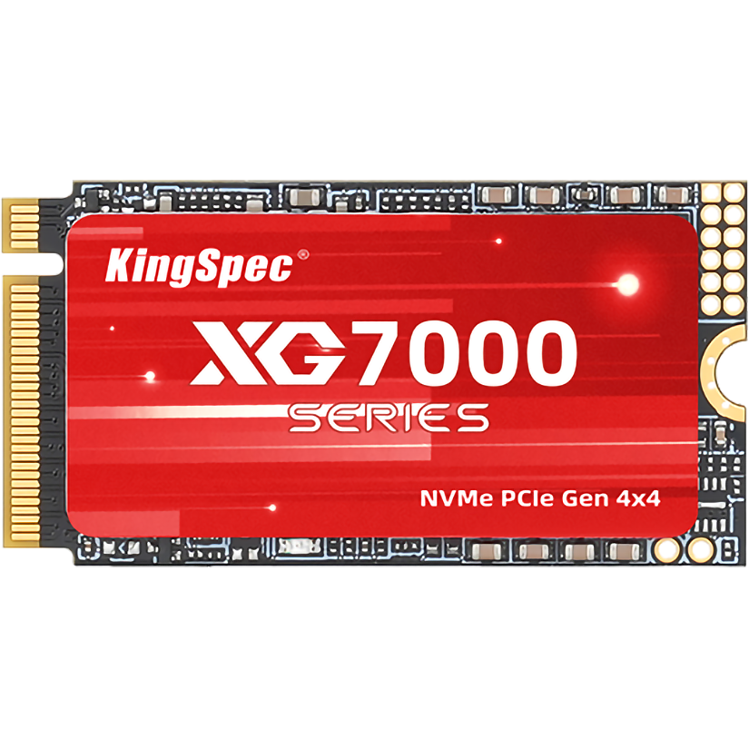 Твердотельный накопитель / Kingspec XG7000-1TB 2242 / Твердотельный накопитель/ Kingspec SSD XG7000 2242, 1024GB, M.2(22x42mm), NVMe, PCIe 4.0 x4, 3D NAND, R/W 7200/6600MB/s, IOPs н.д./н.д., TBW 600, DWPD 0.54 (3 года)