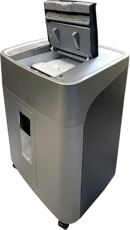 Шредер Office Kit SA300 (1,9х15) серый/черный с автоподачей (секр.P-5) фрагменты 300лист. 45лтр. скобы пл.карты