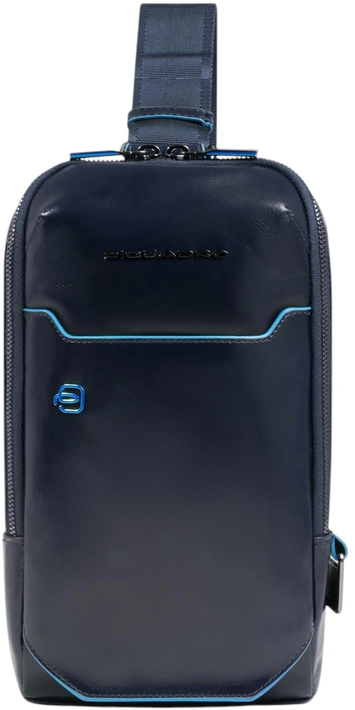 Рюкзак слинг мужской Piquadro Blue Square CA6898B2/BLU2 темно-синий кожа