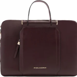 Деловая сумка женская Piquadro Circle CA6698W92/BORO с отделением для ноутбука 14" сливовая натур.кожа