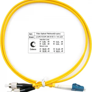 Патч-корд Cabeus FOP(D)-9-LC-FC-1M 2x9/125 OS2 LC дуплекс-FC дуплекс 1м LSZH желтый
