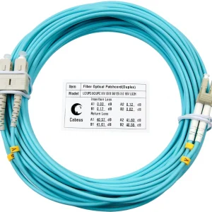 Патч-корд Cabeus FOP-50-LC-SC-10M 2x50/125 OM3 LC дуплекс UPC-SC дуплекс UPC 10м LSZH бирюзовый