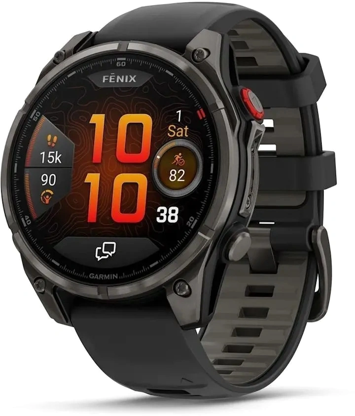 Смарт-часы Garmin Fenix 8 Pro 1.4" AMOLED корп.серый рем.черный (010-03198-01)