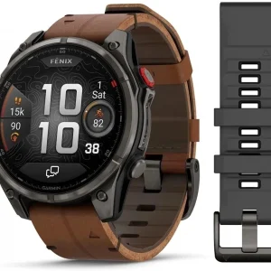 Смарт-часы Garmin Fenix 8 Pro 1.4" AMOLED корп.серый рем.песочный (010-03198-40)