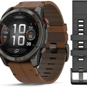 Смарт-часы Garmin Fenix 8 Pro 1.4" AMOLED корп.серый рем.песочный (010-03199-40)