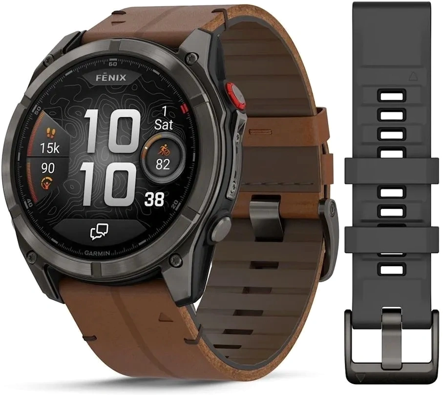 Смарт-часы Garmin Fenix 8 Pro 1.4" AMOLED корп.серый рем.песочный (010-03199-40)