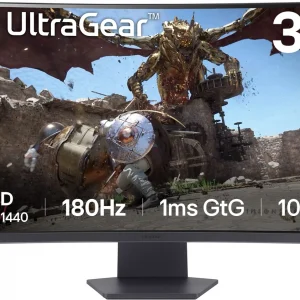 Монитор LG 31.5" UltraGear 32GS60QC-B фиолетовый VA LED 1ms 16:9 HDMI матовая 3000:1 300cd 178гр/178гр 2560x1440 180Hz DP WQ HD 2K (1440p) 5.9кг