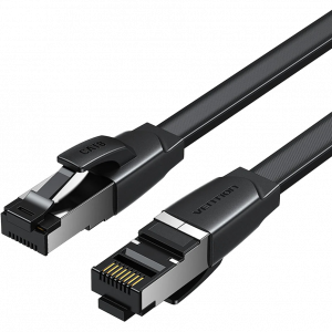 Патч-корд Vention прямой SFTP cat.8 RJ45 - 2м. Плоский / Vention IKQBH SFTP RJ45 cat.8, 2м / Патч-корд Vention прямой SFTP cat.8 RJ45 - 2м. Плоский