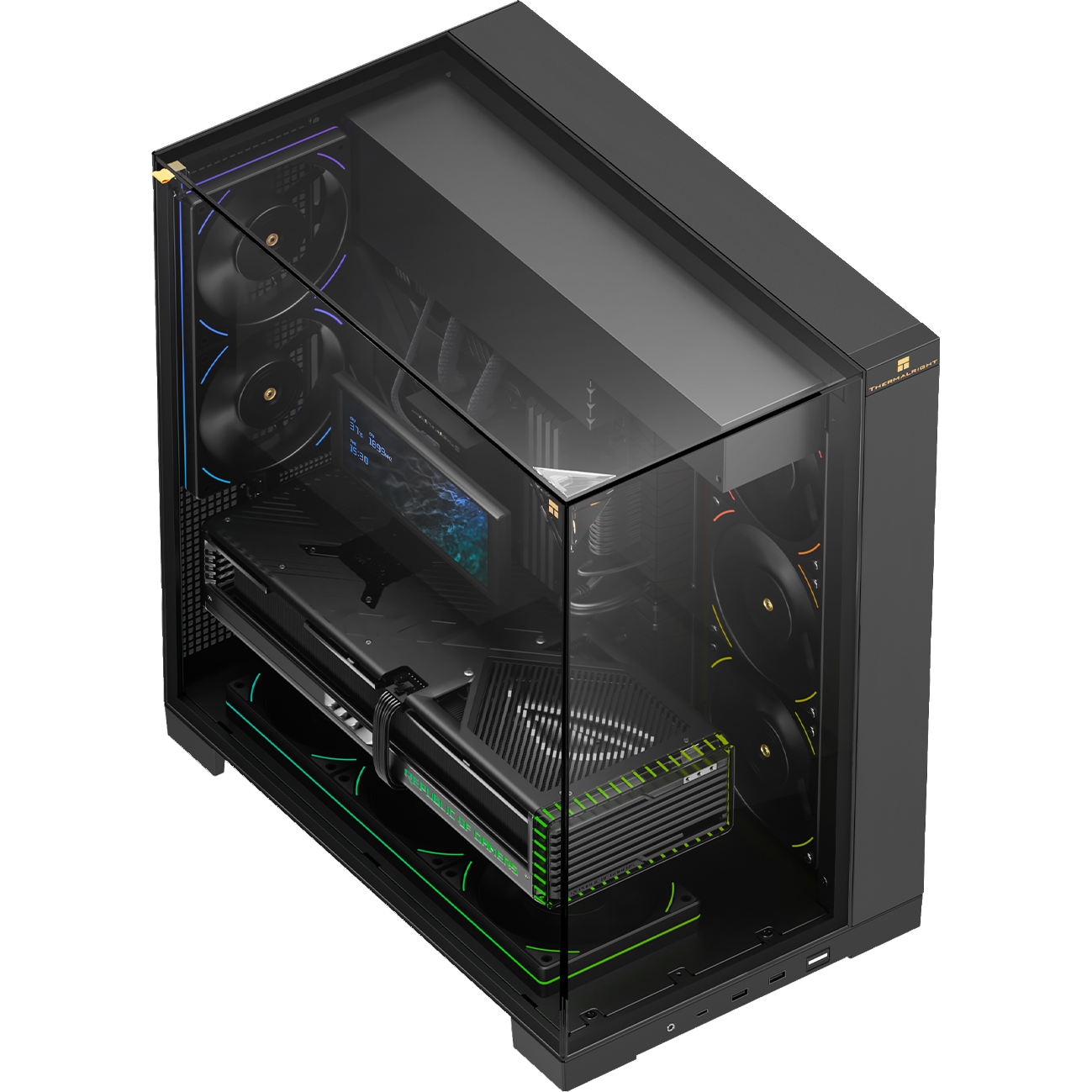 Корпус без блока питания / Thermalright A70 Black / Корпус без блока питания/ Case Thermalright A70, Midi-Tower, TG, no fans, 2xUSB-A 3.0, 1xUSB Type-C, ATX, mATX, mITX Black