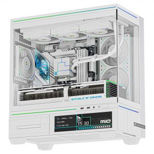 Корпус без блока питания / Thermalright M10 Vision White / Корпус без блока питания/ Case Thermalright M10 Vision, Mini-Tower, TG, LCD, ARGB, no fans, 2xUSB-A 3.0, 1xUSB Type-C, mATX, mITX White