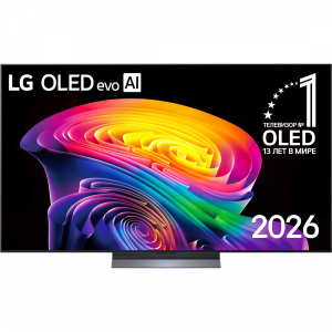Телевизор 65`` LG / LG OLED65C6RLA.ARUG / Телевизор 65`` LG/ 65`` OLED, Ultra HD, Smart TV(WebOS 26), Wi-Fi 6, Bluetooth v 5.3, MR NFC, 120Hz Native (VRR 165Hz), 2.2ch 40Вт Dolby Atmos, 4хHDMI, 2хUSB, 1 Pole, черный металл, 2026