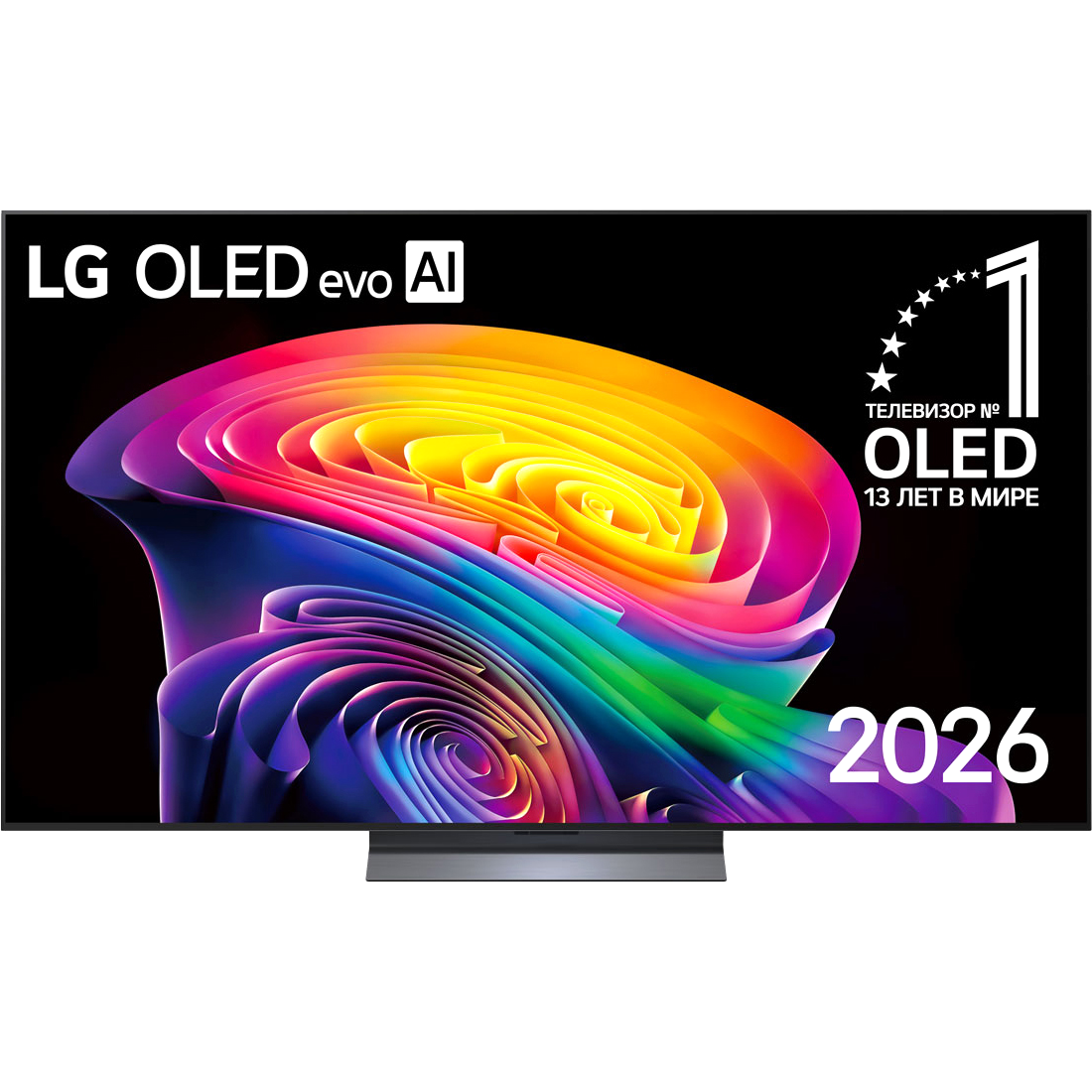 Телевизор 65`` LG / LG OLED65C6RLA.ARUG / Телевизор 65`` LG/ 65`` OLED, Ultra HD, Smart TV(WebOS 26), Wi-Fi 6, Bluetooth v 5.3, MR NFC, 120Hz Native (VRR 165Hz), 2.2ch 40Вт Dolby Atmos, 4хHDMI, 2хUSB, 1 Pole, черный металл, 2026