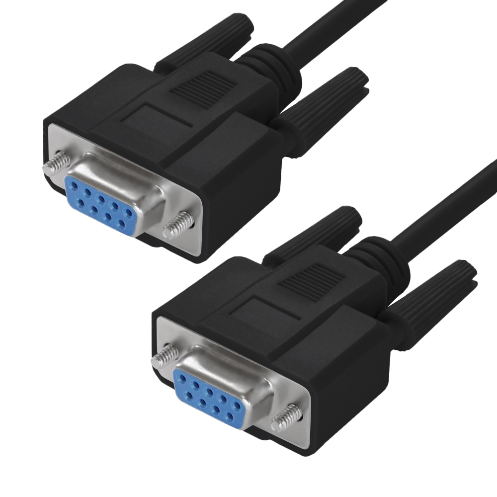 Кабель / GCR GCR-57635 / GCR PRO Кабель 10.0m черный, RS-232 DB9 F/DB9 F, 0-модемный, 30AWG, экран
