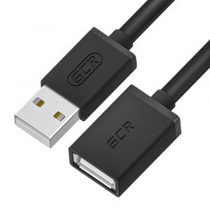 Удлинитель / GCR GCR-57653 / GCR PRO Удлинитель 5.0m USB 2.0 AM/AF, черный, 28/24 AWG, медь, заземление, морозостойкий