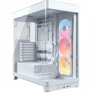 Корпус без блока питания / Corsair CC-9011317-WW / Корпус без блока питания/ Case Corsair Frame 4500X LX-R RGB iCUE LINK, Midi-Tower, TG, 3x120mm ARGB reverse fans, 2xUSB-A 3.2, 1xUSB 3.2 Type-C, E-ATX, ATX, mATX, mITX White