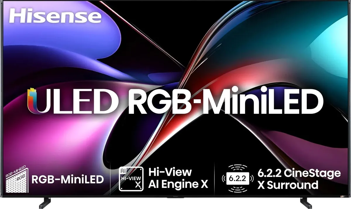 Телевизор Mini LED 100`` Hisense / Hisense 100UXQ / Телевизор Mini LED 100`` Hisense/ 100", Ultra HD, Mini LED, Local Dimming Zones 3584, Smart (VIDAA U9), Anti-Reflection PRO, пиковая яркость 8000 нит, 165Гц, Game Mode PRO, FreeSync Premium PRO, 6.2.2 1102W, 3 HDMI, 2 USB, безрамочный экран, алюминий/угольно серый,, 2025