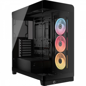 Корпус без блока питания / Corsair CC-9011316-WW / Корпус без блока питания/ Case Corsair Frame 4500X LX-R RGB iCUE LINK, Midi-Tower, TG, 3x120mm ARGB reverse fans, 2xUSB-A 3.2, 1xUSB 3.2 Type-C, E-ATX, ATX, mATX, mITX Black