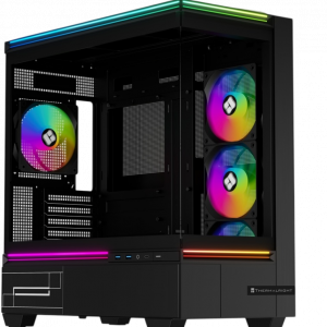 Корпус без блока питания / Thermalright M10 FAN4-C Black / Корпус без блока питания/ Case Thermalright M10 FAN4-C, Mini-Tower, TG, 4x120mm ARGB, 2xUSB-A 3.0, 1xUSB Type-C, mATX, mITX Black