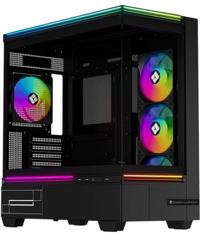 Корпус без блока питания / Thermalright M10 FAN4-C Black / Корпус без блока питания/ Case Thermalright M10 FAN4-C, Mini-Tower, TG, 4x120mm ARGB, 2xUSB-A 3.0, 1xUSB Type-C, mATX, mITX Black