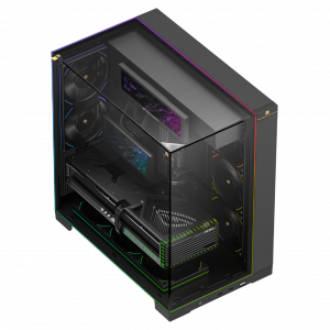 Корпус без блока питания / Thermalright TR-A70 Vision Black FAN5-C (TR-A70 Vision Black FAN5-C) / Корпус без блока питания/ Case Thermalright A70 Vision FAN5-C, Midi-Tower, TG, LCD, 5x120mm ARGB, 2xUSB-A 3.0, 1xUSB Type-C, ATX, mATX, mITX Black