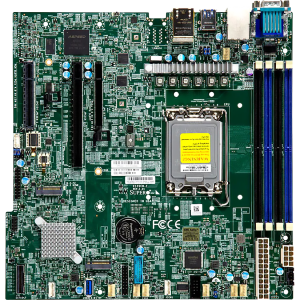 Системная плата / Supermicro MBD-X13SCH-F-B / Системная плата/ MB Supermicro X13SCH-F, Micro-ATX, 1xLGA 1700 (Intel Xeon 6300-series/E-2400/Pentium), Intel C266, 4xDDR5 UDIMM, 8xSATA, 2x1Gbe BaseT Intel i210 +1xMgmt LAN, 1 PCIe 5.0 x16, 2 PCIe 4.0 x4 (in x8), 2xM.2 PCIe 4.0 x4 slots (M-key 2280/22110)