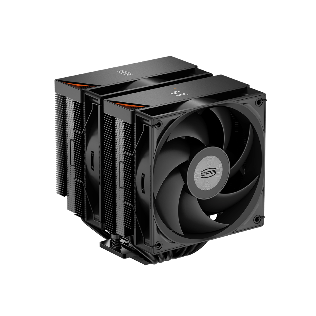 Кулер для процессора / PCCooler RT620Pro Digital BK Black / Кулер для процессора/ CPU Cooler PCCooler RT620Pro Digital BK (265W, 4-pin PWM, 157.5mm, Al/Cu, 6x6mm, 2x120mm, 73.32CFM, 34.9dBA, 2200RPM, S 1851/1700/1200/115X, AM5/AM4, black)