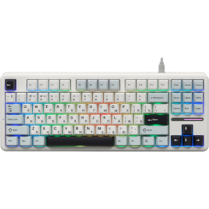 Игровая клавиатура / AULA F87 (6978080503800) / Игровая клавиатура/ Беспроводная механическая клавиатура AULA F87 Сине-бело-тёмно-пурпурный 3in1 зеленые Reaper свитчи РУС (Bluetooth, 2.4 Гц)
