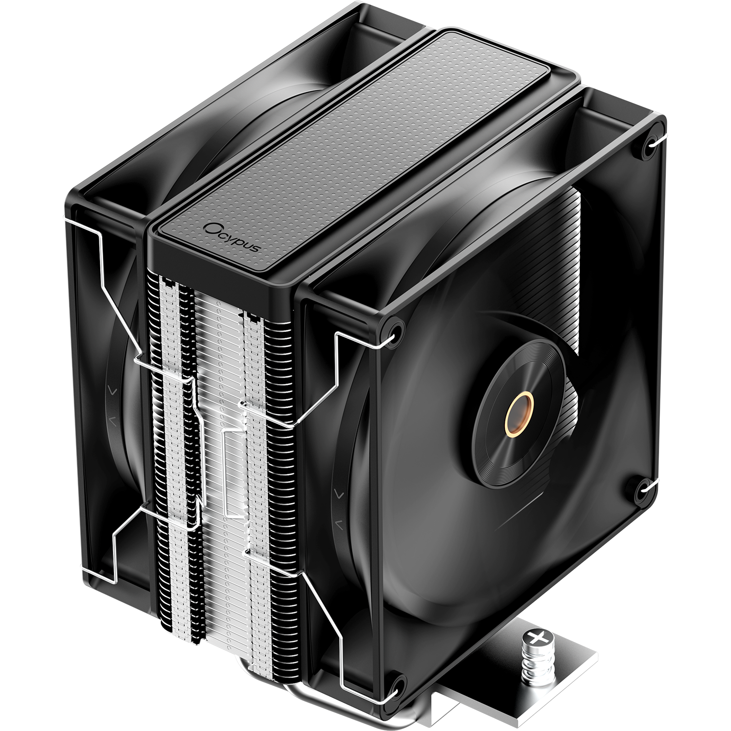 Кулер для процессора / Ocypus Delta-A40-BK2NNWN00X-GL / Кулер для процессора/ CPU Cooler Ocypus Delta A40 Elite BK Dual FAN (220W, 4-pin PWM, 156.7mm, Al/Cu, 4x6mm, 2x120mm, 73CFM, 29dBA, 2000RPM, S 1851/1700/1200/115X, AM5/AM4, black)