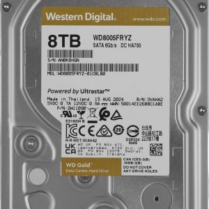 Жесткий диск / WD WD8005FRYZ / Жесткий диск WD SATA-III 8TB WD8005FRYZ Server Gold 512E (7200rpm) 256Mb 3.5" [WD8005FRYZ]
