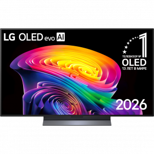 Телевизор 48`` LG / LG OLED48C6RLA.ARUG / Телевизор 48`` LG/ 48`` OLED, Ultra HD, Smart TV(WebOS 26), Wi-Fi 6, Bluetooth v 5.3, MR NFC, 120Hz Native (VRR 165Hz), 2.2ch 40Вт Dolby Atmos, 4хHDMI, 2хUSB, 1 Pole, черный металл, 2026