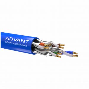 Кабель витая пара, экранированная U/FTP, категория 6a, 4 пары 4х2х0.57 (23 AWG), одножильный (solid), без разделителей, LSZH, –20°C – +75°C, Цвет Синий, оболочка LSZH. Соответствует стандарту пожарной безопасности IEC-60332-3-24 / Advant ADV6a-F23LB (1m) / Кабель витая пара, экранированная U/FTP, категория 6a, 4 пары 4х2х0.57 (23 AWG), одножильный (solid), без разделителей, LSZH, –20°C – +75°C, Цвет Синий, оболочка LSZH. Соответствует стандарту пожарной безопасности IEC-60332-3-24