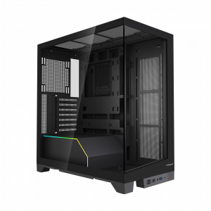 Корпус без блока питания / HSPD F550-TGBK / Корпус без блока питания/ Case HSPD F550, Mid Tower, Black, TG, 0.7 SPCC, no fans ATX, mATX, mITX 185/420/200mm 3x2.5", 3x3.5", 7xPCI 1xUSB-A 3.0, 1xUSB-C 433x245x473mm