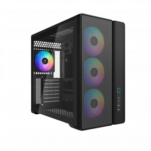 Корпус ПК без блока питания / SAMA S50-BKAGA4X1-GL / Корпус ПК без блока питания/ Case SAMA S50 Black, Midi-Tower, TG, 4x120mm ARGB, 2xUSB 3.0 + 1xUSB 3.2 Type-C, ATX, mATX, mITX Black
