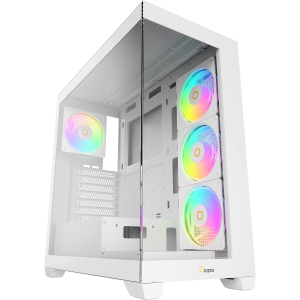 Корпус ПК без блока питания / Ocypus Gamma-C72-WHD400XX-GL / Корпус ПК без блока питания/ Case Ocypus Gamma C72 WH ARGB, Midi-Tower, TG, 4x120mm ARGB, 2xUSB-A 2.0 + 1xUSB-A 3.0, ATX, mATX, mITX White
