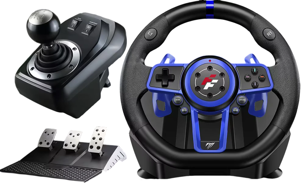 Игровой руль / FLASHFIRE 4718091316172 / Игровой руль/ Игровой руль с педалями FLASHFIRE F111 (Совместим с Nintendo Switch, PS3, PS4, PS5, ПК, USB)