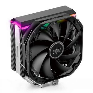 Вентилятор / Deepcool R-AS500-BKNLMN-G / Вентилятор Deepcool AS500 RTL {8} (727064) (Height 164mm, 6mm x 5pcs, Fan 140mm, 500;1200RPM ±10%, 29.2 dB(A), 4-pin PWM, TDP 220W, Screw, Socket AMD AM4, Intel LGA 2066/2011-v3/2011/1700/1200/115x)