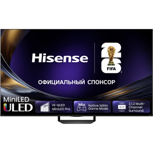 Телевизор ЖК 85`` Hisense / Hisense 85U7S PRO / Телевизор ЖК 85`` Hisense/ 85", Ultra HD, Mini LED, VA, Local Dimming Zones 1536, 4K 48-165Hz, 2K 48-330Hz, Smart TV (HomeOS U9.5), Wi-Fi, DVB-T2/T/C/S2/S, HDR 10+, Dolby Vision, Dolby Atmos, Bluetooth, 2.1.2 CH 210W(Main)+20W(Subwoofer)+25W(Side), 600 nits, 50001, CI+(1.4), 4хHDMI, 2хUSB, FreeSync Premium PRO, 165Hz Game Mode Pro, Charcoal grey, 2026