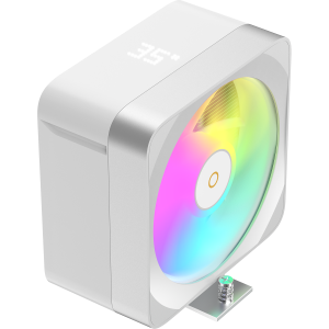 Кулер для процессора / Ocypus Delta-A40-WH1NAWD00E-GL / Кулер для процессора/ CPU Cooler Ocypus Delta A40 EX WH Digital (200W, 4-pin PWM, LED temp., 157mm, Al/Cu, 4x6mm, ARGB, 1x120mm, 60CFM, 31dBA, 1600RPM, S 1851/1700/1200/115X, AM5/AM4, white)